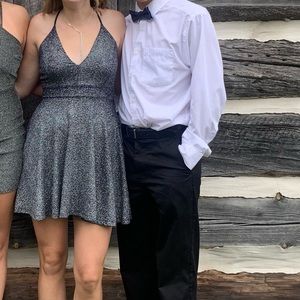 navy blue sparkly skater windsor dress